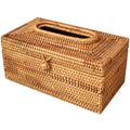 Rattan Tissue Box Cover for Living Room, Bathroom & Office | Handmade Woven Tissue Holder | Natural Napkin Storage Case & Housewarming Gift