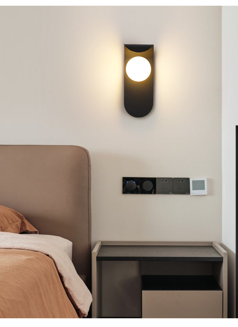 Modern Wall Sconce for Bedroom Bedside, Hallway & Staircase | Walnut Wood-Grain Wall Light | Warm Indoor Lighting in 4 Finishes