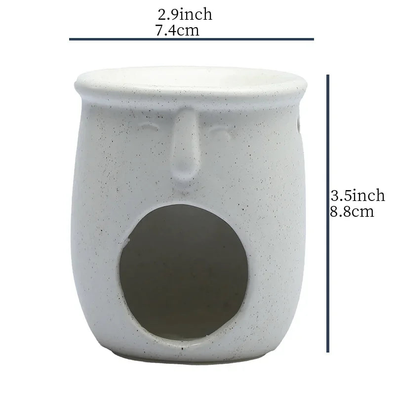 Ceramic Candle Holder & Essential Oil Burner for Living Room & Bedroom | Nordic Minimalist Aroma Diffuser | Calming Home Decor, 3 Styles