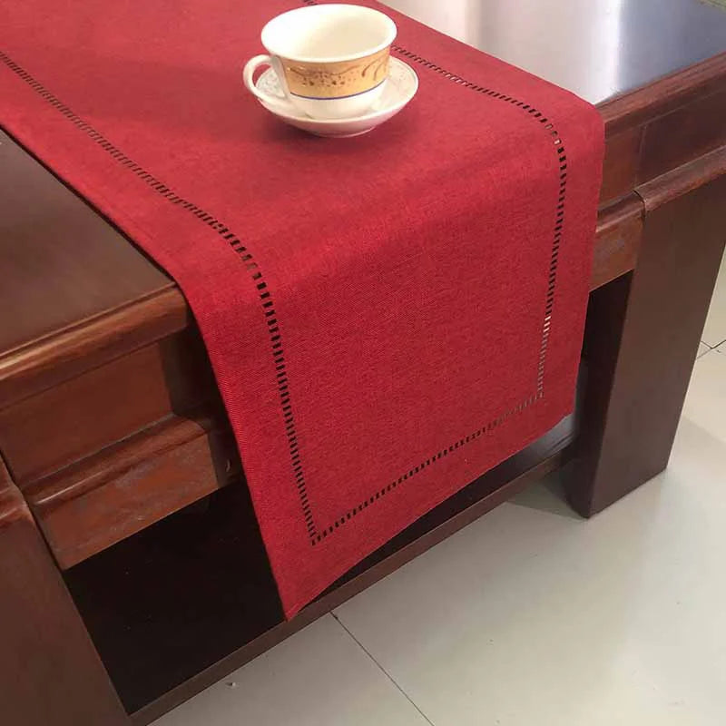 Linen-Look Table Runner for Kitchen & Dining Table | Simple Solid Colour Table Decor | Party & Holiday Tablecloth Runner, 32x180cm or 32x280cm