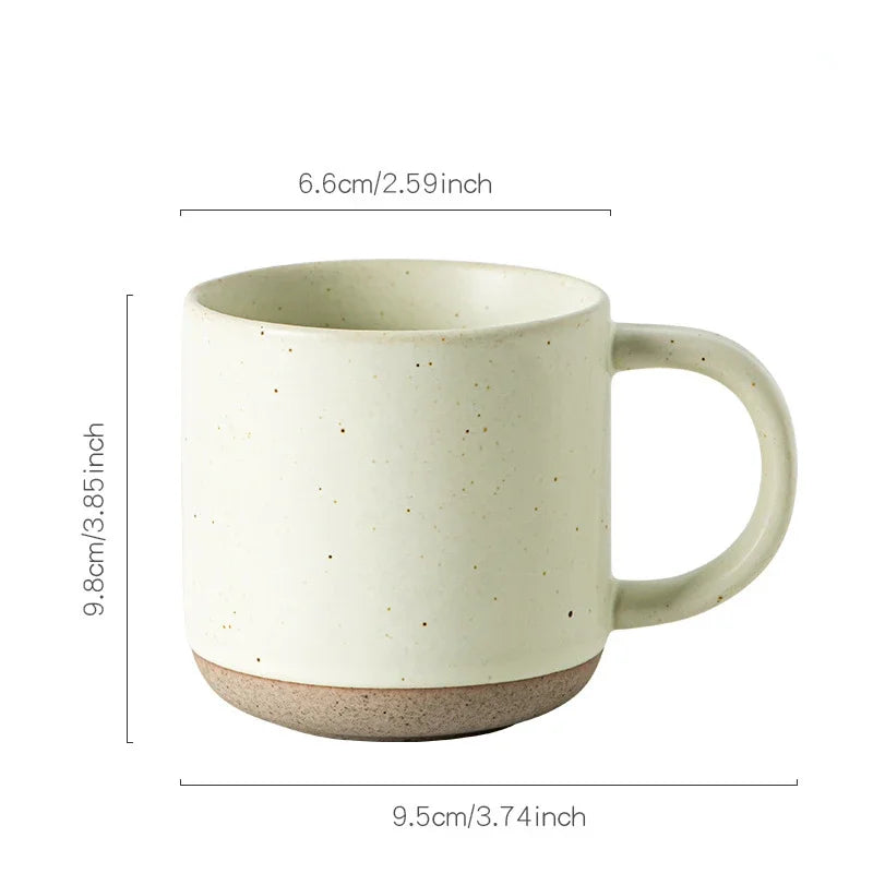 Speckled Ceramic Coffee Mug for Espresso, Cappuccino & Tea | 150ml Frosted Cup with Handle & Unglazed Base | Minimalist Tableware in 4 Colours