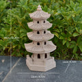Solar Pagoda Lantern Statue for Garden, Patio & Zen Garden | Japanese Style Resin Garden Ornament | Warm LED Solar Garden Light, 4 Styles