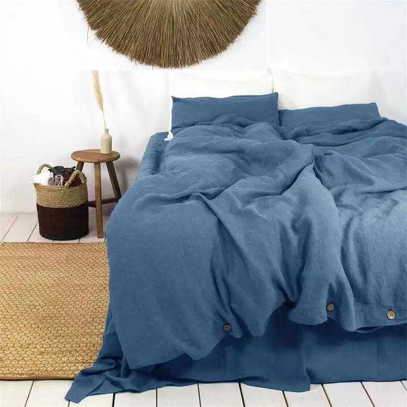 French Linen Duvet Cover for Bedroom | 100% Natural Linen Quilt Cover | Breathable Minimalist Bedroom Decor | 5 Sizes, 10 Colours