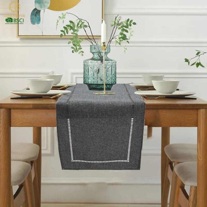 Linen-Look Table Runner for Kitchen & Dining Table | Simple Solid Colour Table Decor | Party & Holiday Tablecloth Runner, 32x180cm or 32x280cm