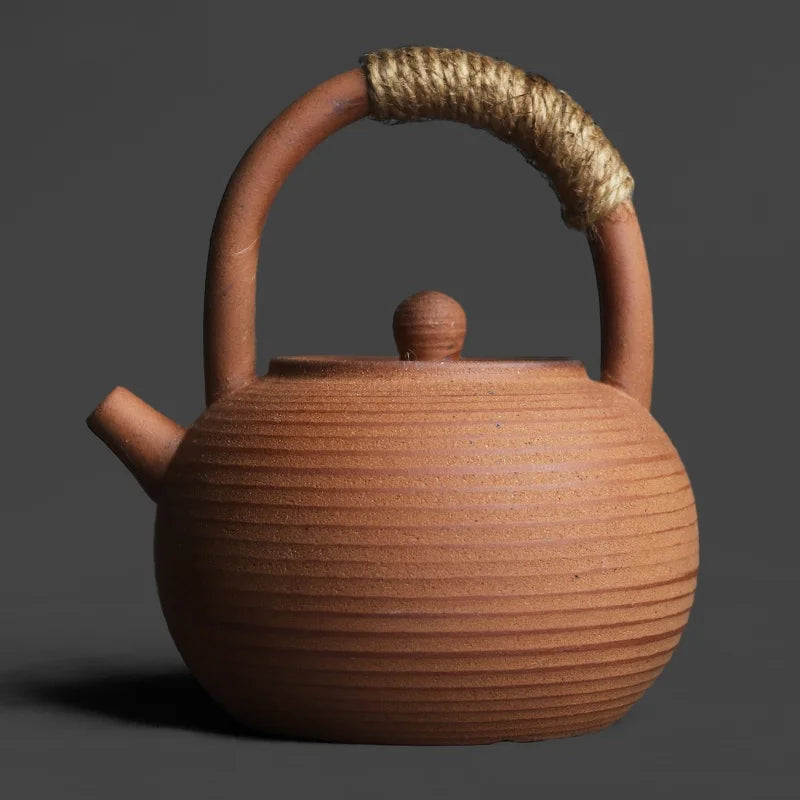 Coarse Pottery Stoneware Teapot | Handmade Japanese Kung Fu Tea Maker with Optional Stove, 350ml–510ml, Kitchen & Dining