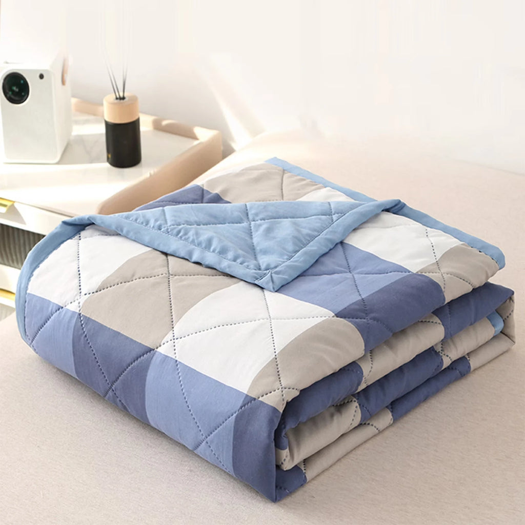 Lightweight Plaid Quilt for Bed & Sofa | Soft Washed Summer Comforter & Bedspread | Cozy Bedroom Decor in 5 Colours, 150x200 to 200x230cm