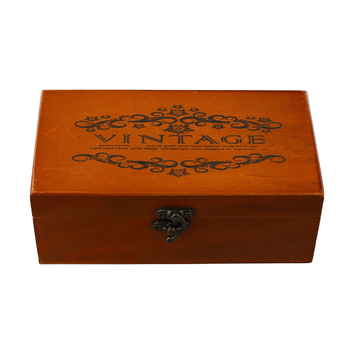 Wooden Storage Box with Lock & Hinged Lid for Home Office & Bedroom | Retro Keepsake Box | Decorative Valuables Case in S, M, L