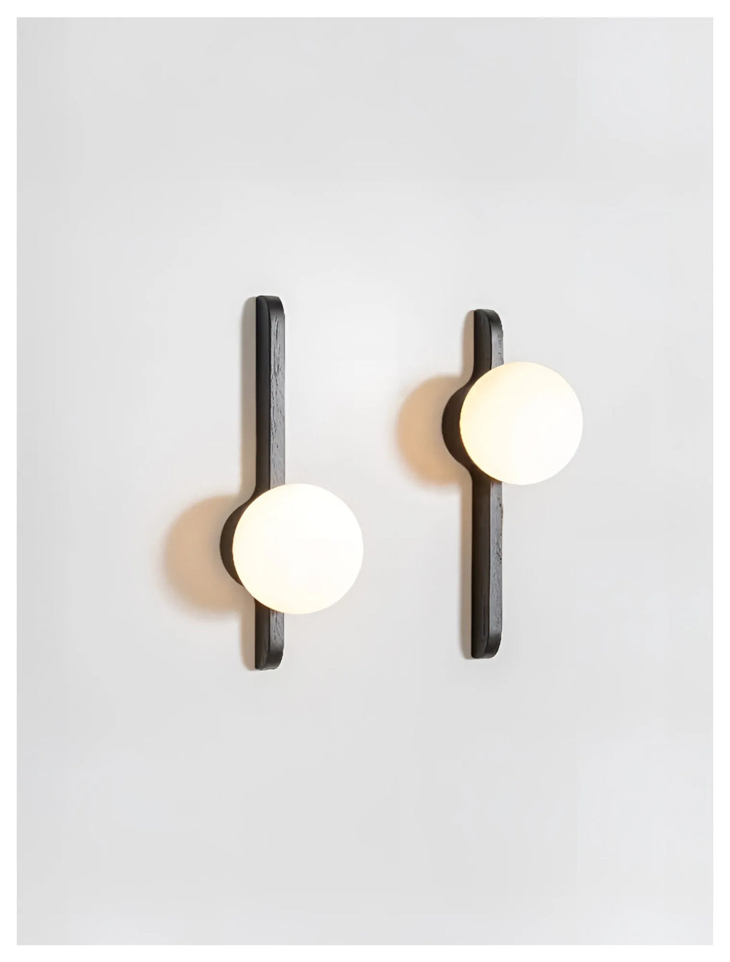 Glass Globe Wall Sconce for Living Room, Bedroom & Hallway | Wabi-Sabi Walnut Wood Wall Light | Moonlight Globe in 3 Finishes & 3 Colour Temperatures
