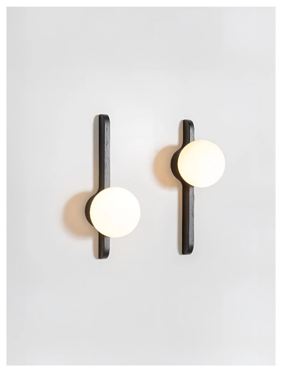 Glass Globe Wall Sconce for Living Room, Bedroom & Hallway | Wabi-Sabi Walnut Wood Wall Light | Moonlight Globe in 3 Finishes & 3 Colour Temperatures