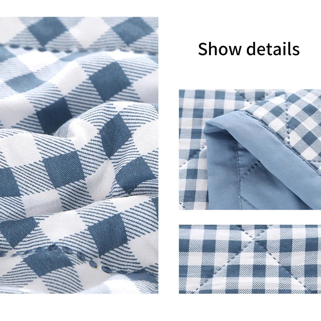 Lightweight Plaid Quilt for Bed & Sofa | Soft Washed Summer Comforter & Bedspread | Cozy Bedroom Decor in 5 Colours, 150x200 to 200x230cm