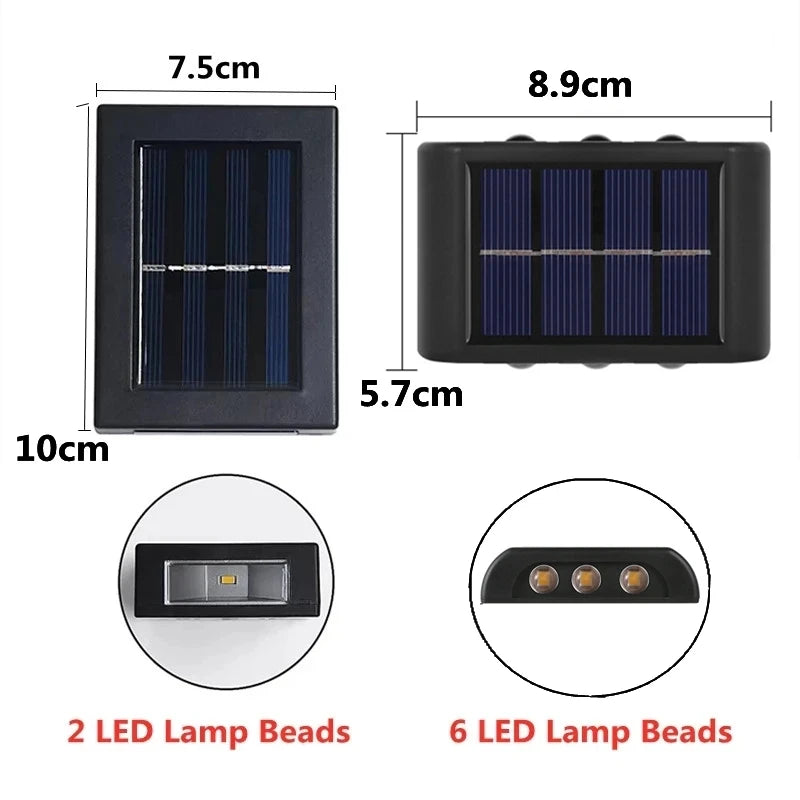 Solar Sensor Wall Light | Waterproof Outdoor Motion Sensor Solar Lights for Garden, Fence, Shed, Driveway & Exterior Walls, 2–12 LED