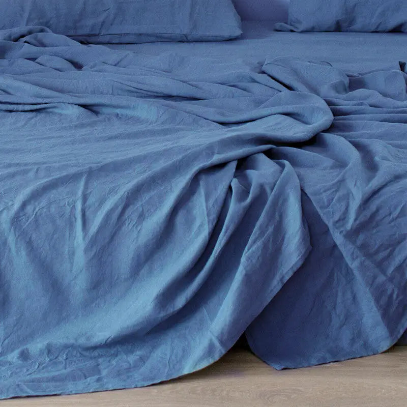 Stone Washed Linen Flat Sheet for Bed | 100% French Linen Bedding for Hot Sleepers | Breathable Neutral Bedroom Decor | 6 Sizes, 8 Colours
