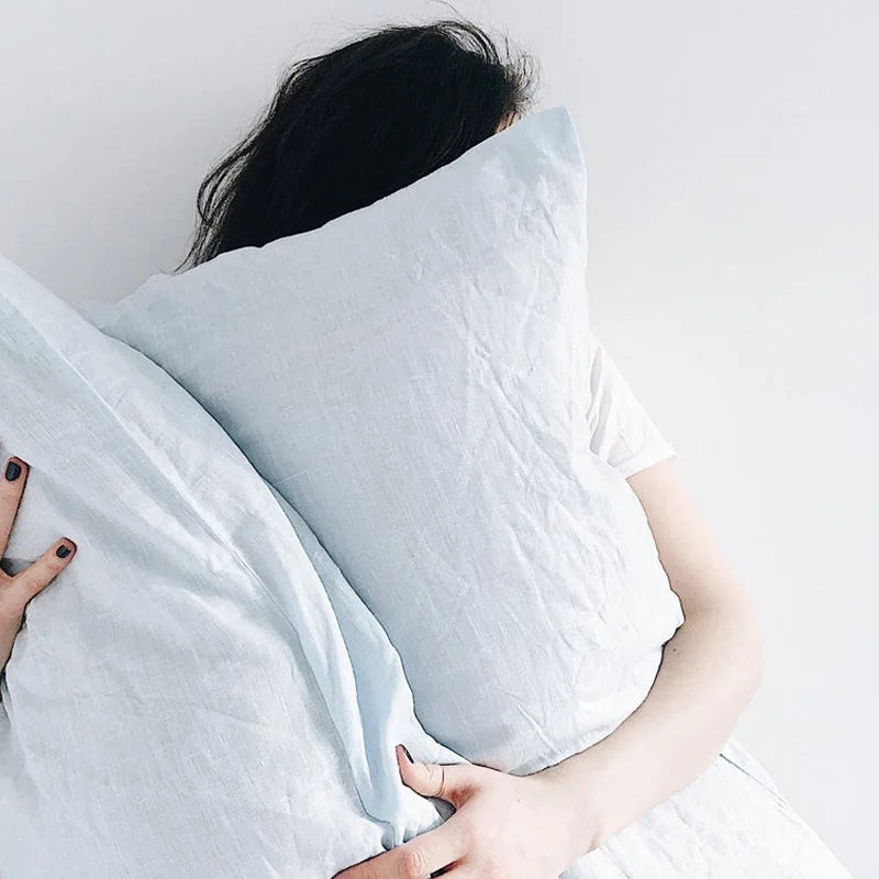 Pure Linen Pillowcases Set of 2 for Bed | 48x74cm Envelope Closure | Natural Neutral Bedroom Decor | Breathable Bedding in 14 Colours