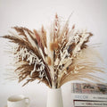 Dried Pampas Grass Bouquet for Vases, Living Room & Wedding Decor | Natural Fluffy Boho Dried Flowers | Mixed Bouquets in 30+ Styles, 45 to 50cm