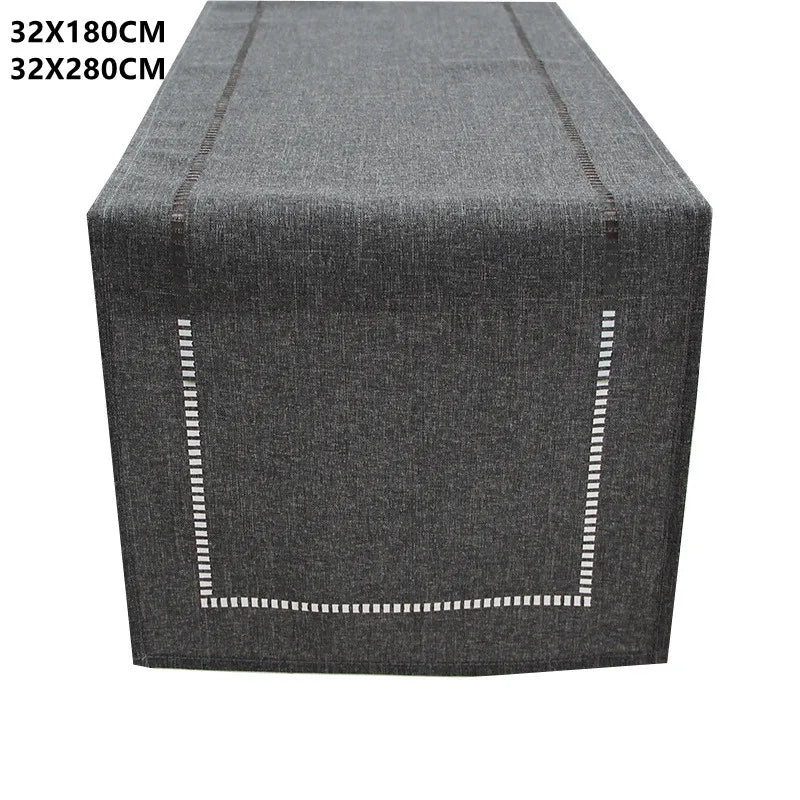 Linen-Look Table Runner for Kitchen & Dining Table | Simple Solid Colour Table Decor | Party & Holiday Tablecloth Runner, 32x180cm or 32x280cm