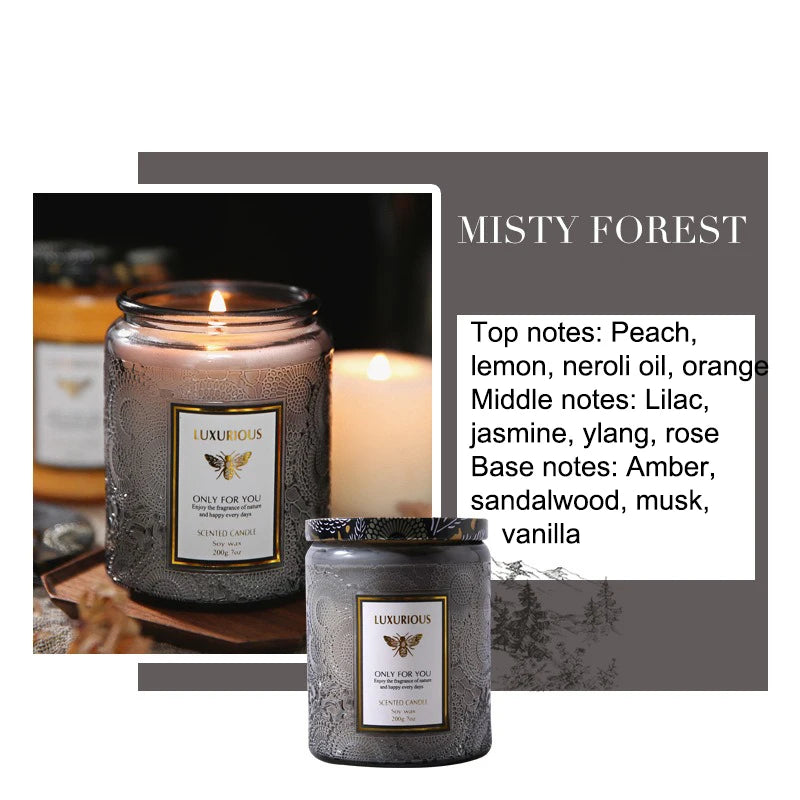 Soy Scented Candle for Living Room & Bedroom | 7oz Natural Soy Wax Jar Candle with Cotton Wick | 40 Hour Burn | Cosy Home Gift in 4 Scents