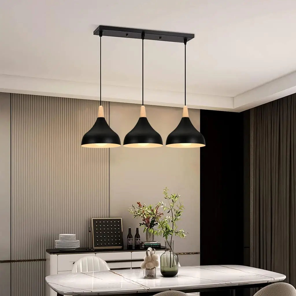Nordic Wood LED Pendant Light | Modern Ceiling Chandelier & Hanging Lamp for Kitchen, Dining Room & Living Room, 22 Designs