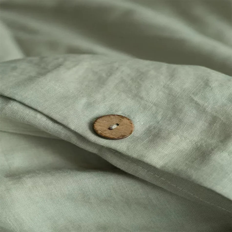 Stone Washed Linen Duvet Cover & Pillowcases for Bedroom | 100% French Linen Bedding | Breathable Neutral Bedroom Decor | 10 Colours