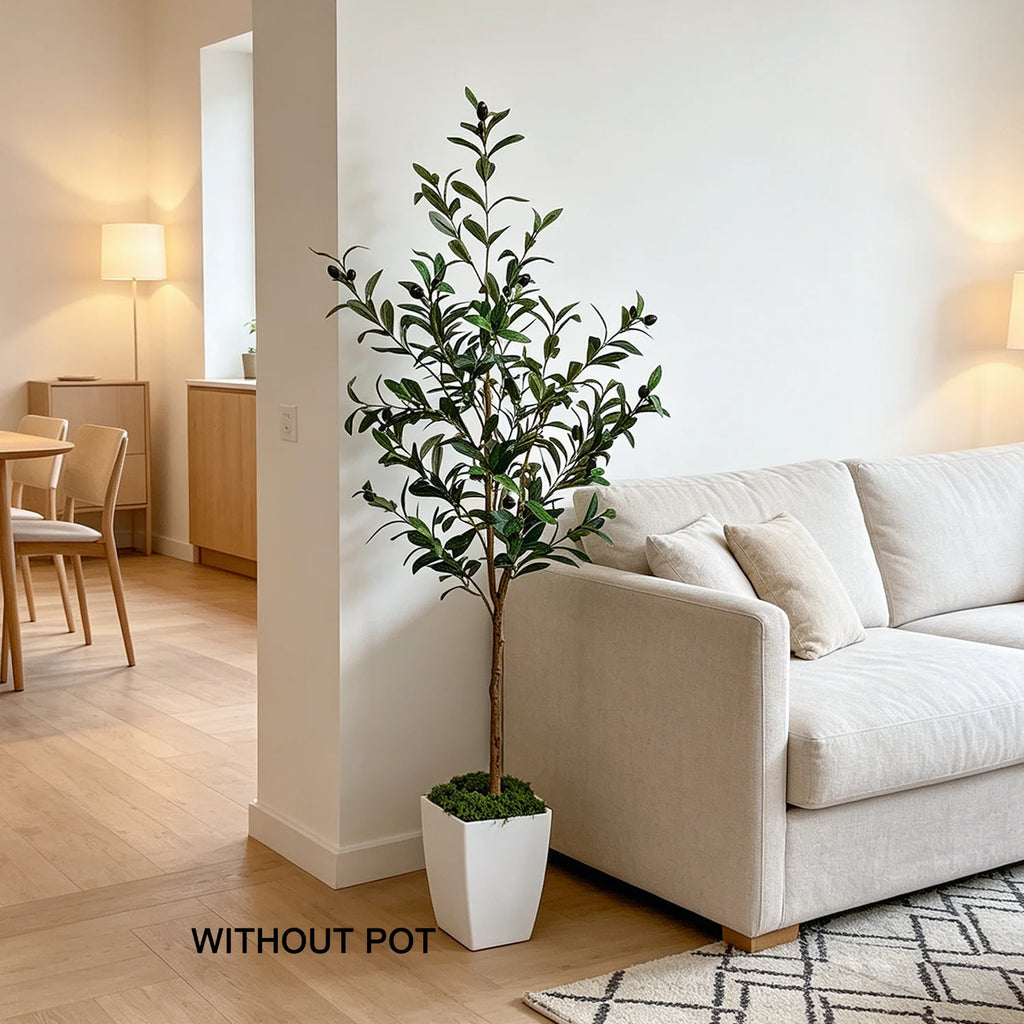 Artificial Olive Tree for Living Room, Balcony & Patio | 120–180cm Faux Indoor Outdoor Plant | Realistic Fake Tree for Home & Garden Decor