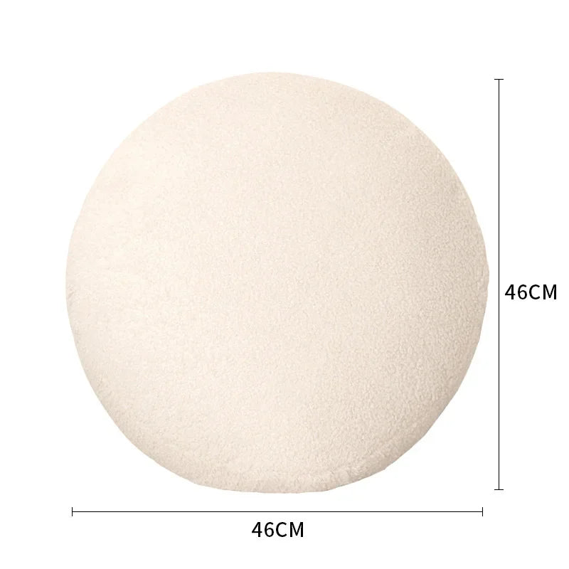 Round Teddy Faux Fur Cushion for Bedroom & Reading Nook | Cozy Bedroom Decor | Removable Washable Cover | With or Without Filling