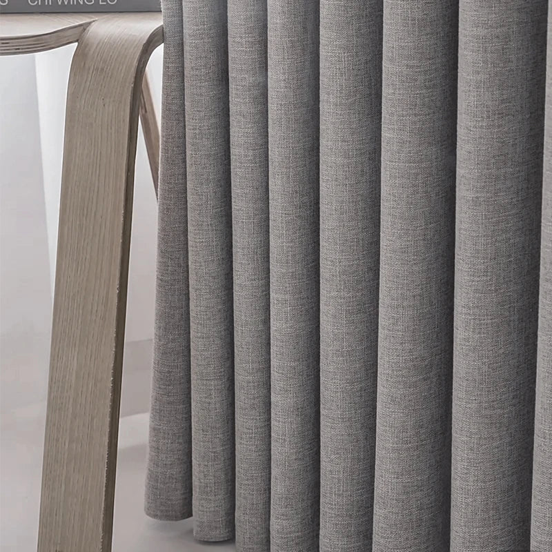 Linen Look Room Darkening Curtain for Bedroom & Living Room | Neutral Modern Window Drape | Sold Per Panel in Grey Coffee or Beige, 12 Sizes