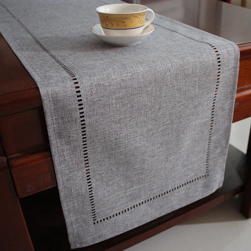 Linen-Look Table Runner for Kitchen & Dining Table | Simple Solid Colour Table Decor | Party & Holiday Tablecloth Runner, 32x180cm or 32x280cm