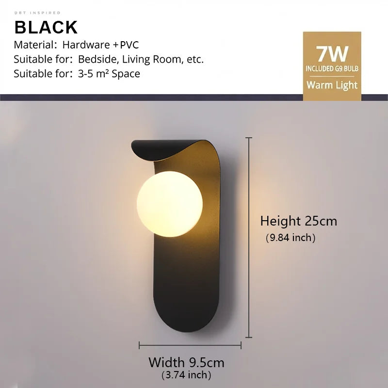 Modern Wall Sconce for Bedroom Bedside, Hallway & Staircase | Walnut Wood-Grain Wall Light | Warm Indoor Lighting in 4 Finishes