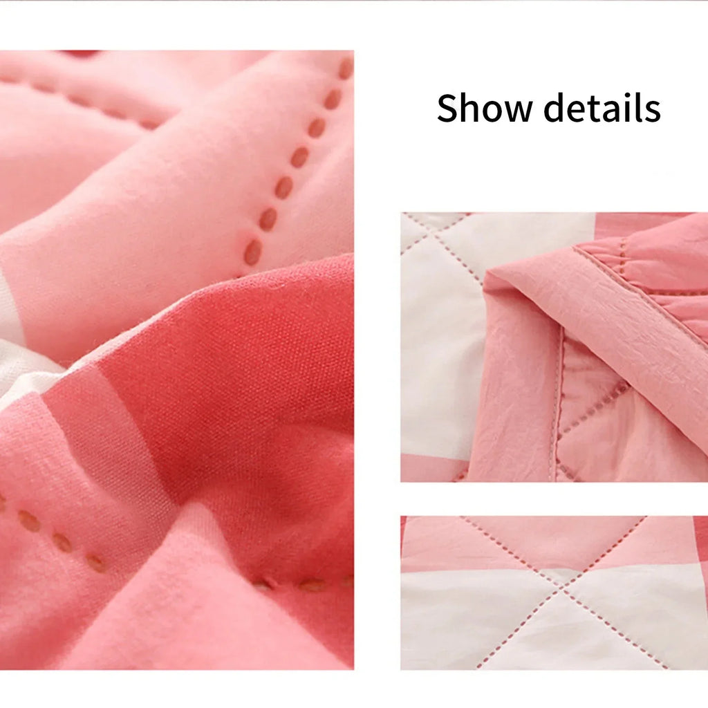 Lightweight Plaid Quilt for Bed & Sofa | Soft Washed Summer Comforter & Bedspread | Cozy Bedroom Decor in 5 Colours, 150x200 to 200x230cm