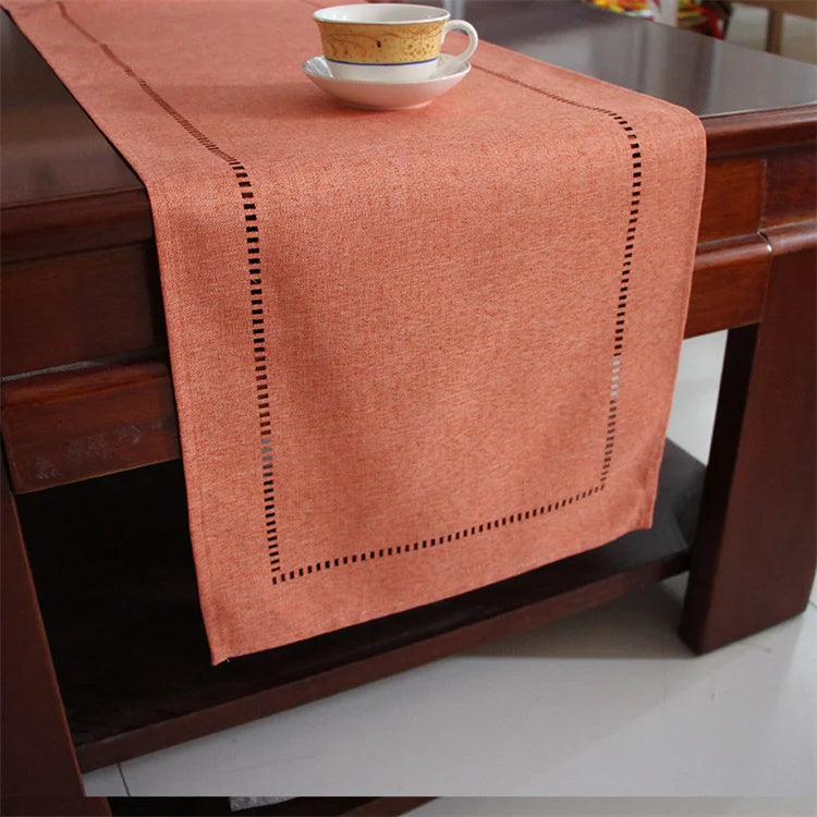 Linen-Look Table Runner for Kitchen & Dining Table | Simple Solid Colour Table Decor | Party & Holiday Tablecloth Runner, 32x180cm or 32x280cm