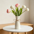 Minimalist White Ceramic Vase | Nordic Creative Flower Vase for Living Room, Dining Table, Office & Home Decor