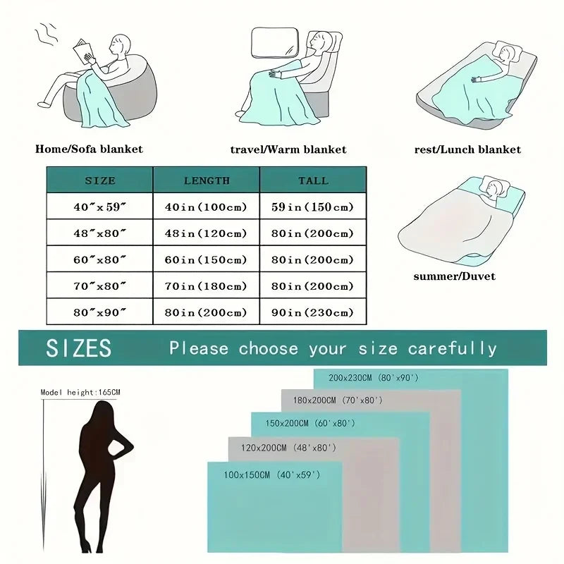 Faux Rabbit Fur Throw Blanket for Bed & Sofa | Plush Cozy Bedroom Decor | Anti-Pilling Soft Blanket | 6 Sizes, 70x100cm to 200x230cm