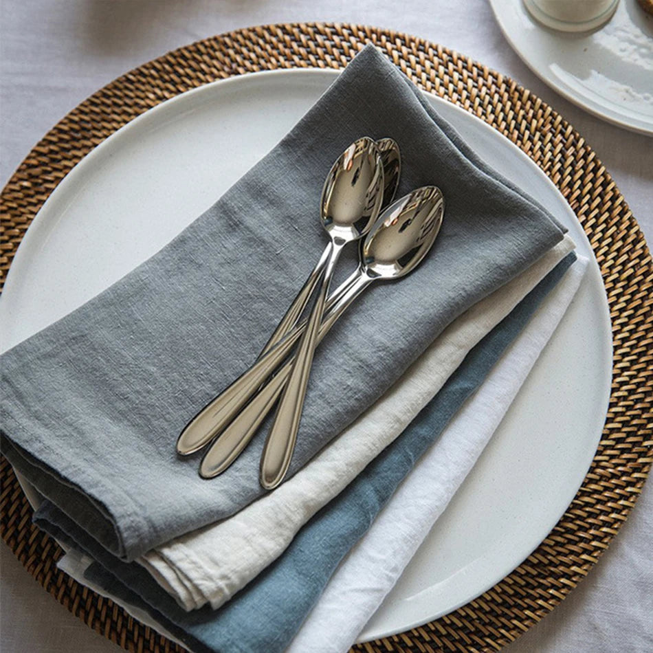 Pure Linen Napkins Set of 4 | 40x40cm Soft Washed Cloth Dinner Napkins, Reusable Kitchen & Dining Table Linen for Weddings & Parties, 16 Colours