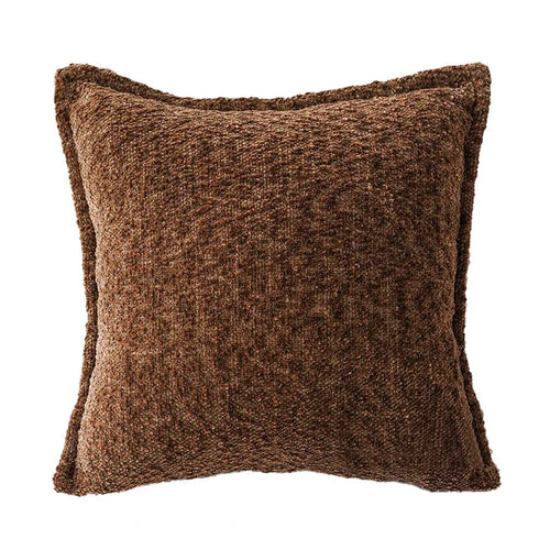 Brown Striped Chenille Throw Pillow Cover for Living Room Sofa & Bed | Textured Neutral Bedroom Decor | 45x45cm & 30x50cm