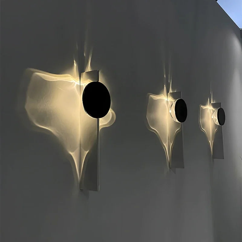 Minimalist Ripple LED Wall Sconce | Creative Art Circular Wall Light for Bedroom, Bedside, Hallway, Porch & Corridor, Warm White 3000K