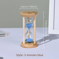 Wooden Hourglass Sand Timer for Desk, Living Room & Kitchen | Minimalist Home Decor Accent | 3, 5, 10, 15 or 30 Minutes in Blue or Orange