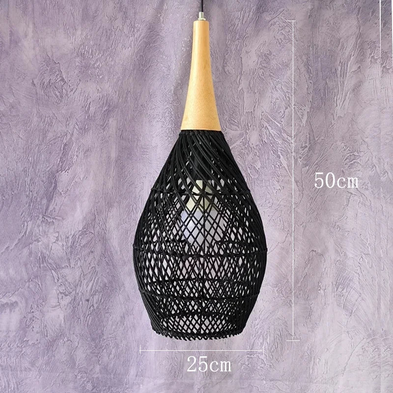 Southeast Asian Rattan Pendant Light | Large Hand-Woven Wicker Ceiling Light Fixture for Dining Room, Restaurant & Loft, 40–80cm