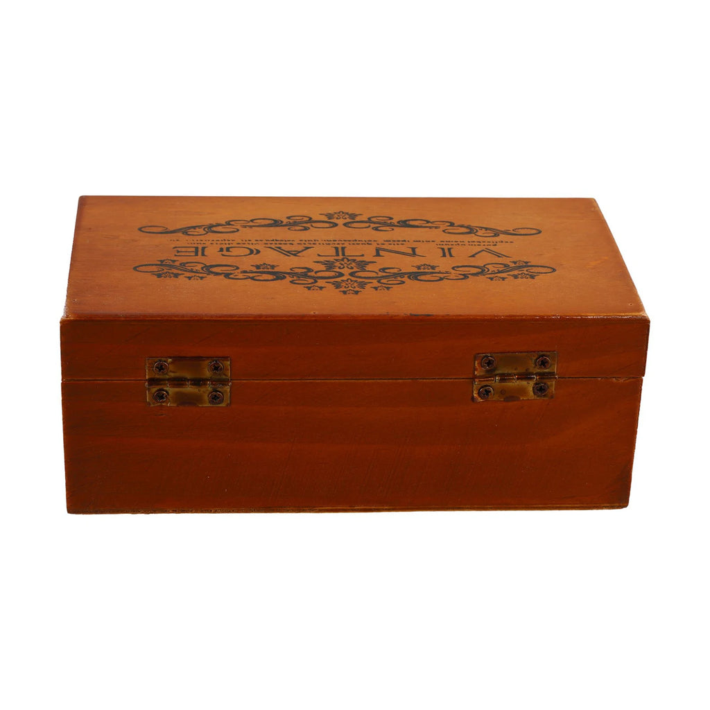 Wooden Storage Box with Lock & Hinged Lid for Home Office & Bedroom | Retro Keepsake Box | Decorative Valuables Case in S, M, L