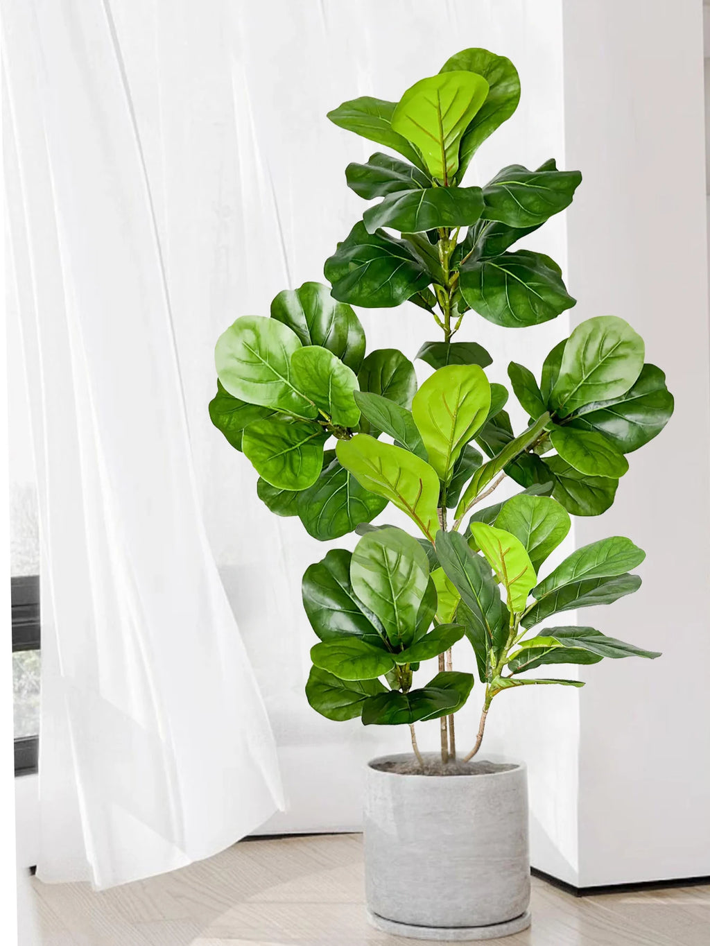 Artificial Ficus Tree for Living Room, Office & Patio | Realistic Faux Rubber Plant | Indoor Outdoor Artificial Plants, 70cm to 140cm