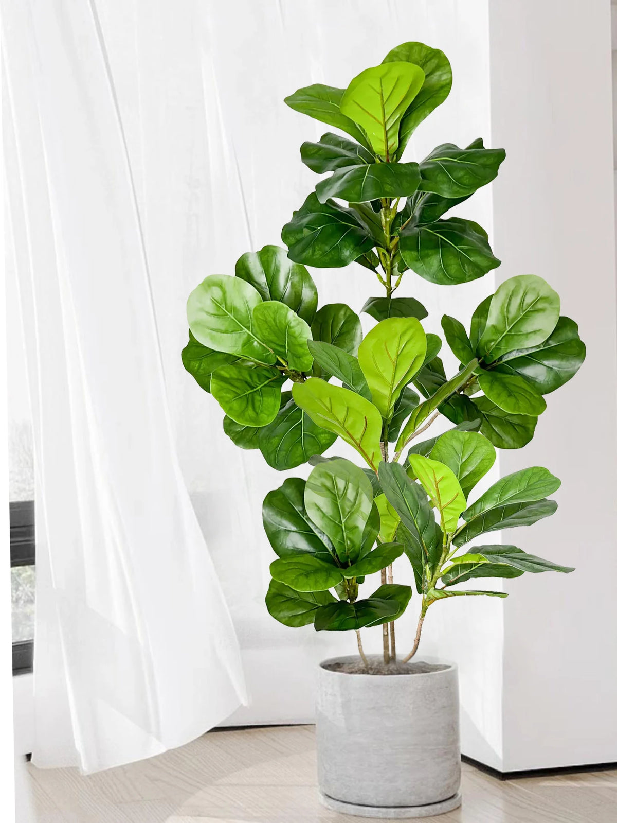 Artificial Ficus Tree for Living Room, Office & Patio | Realistic Faux Rubber Plant | Indoor Outdoor Artificial Plants, 70cm to 140cm