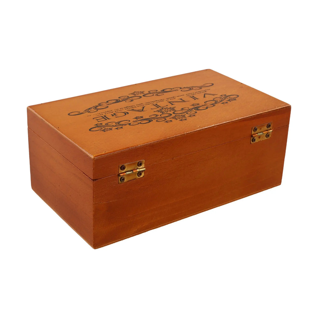 Wooden Storage Box with Lock & Hinged Lid for Home Office & Bedroom | Retro Keepsake Box | Decorative Valuables Case in S, M, L
