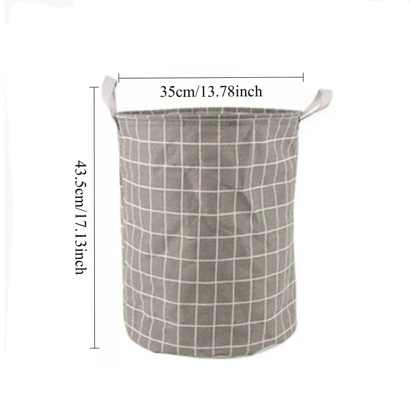 Foldable Laundry Hamper for Bedroom, Bathroom & Nursery | Large Cotton Linen Laundry Basket | Water Resistant Clothes & Toy Storage in 3 Colours