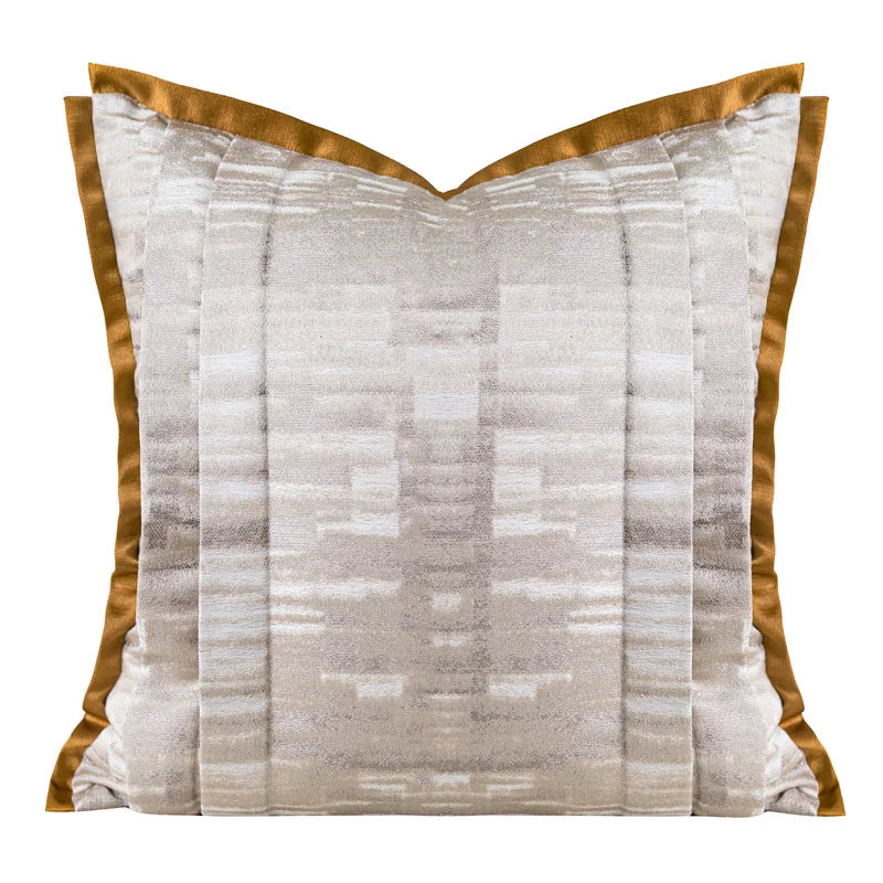 Wabi-Sabi Patchwork Throw Pillow Cover for Living Room & Bedroom | Earth Tone Textured Cushion | Minimalist Bedroom Decor