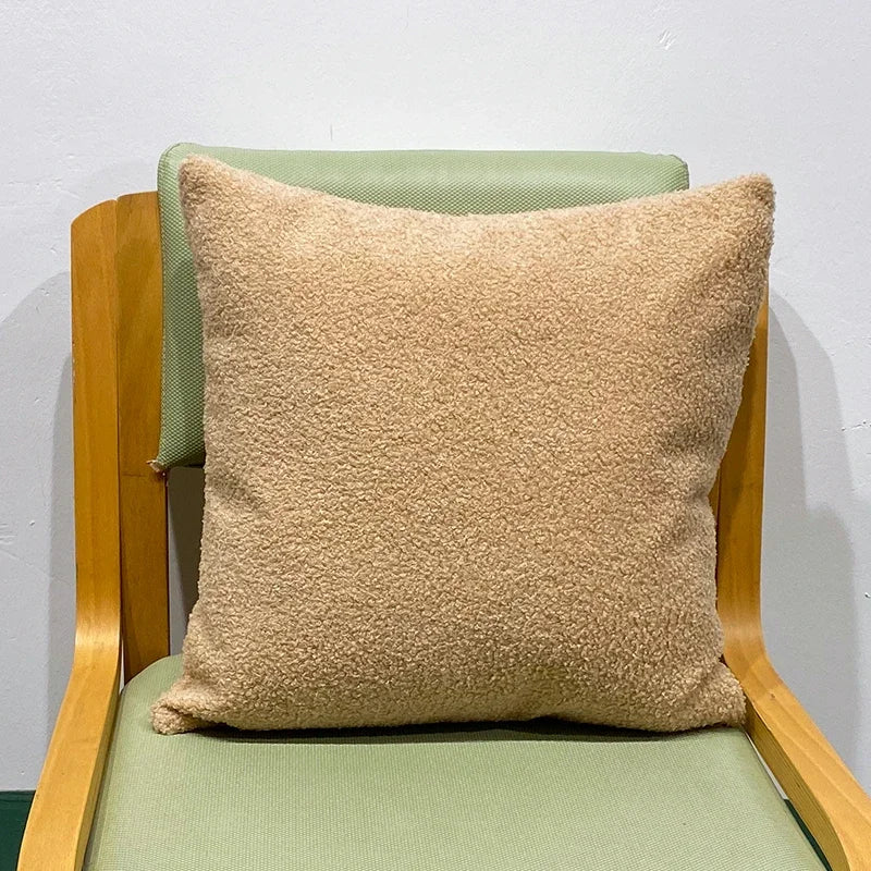 Teddy Faux Fur Throw Pillow Cover for Bedroom & Living Room Sofa | Plush Cozy Bedroom Decor | Nordic Neutral Cushion Cover in 11 Colours