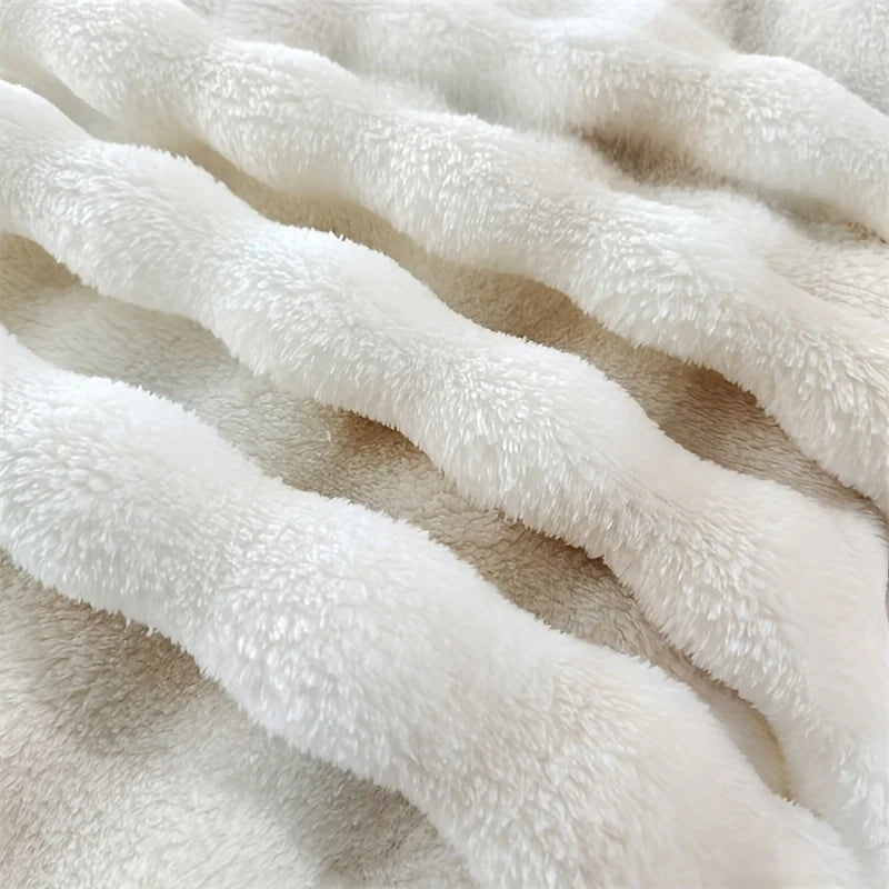 Faux Rabbit Fur Throw Blanket for Bed & Sofa | Plush Cozy Bedroom Decor | Anti-Pilling Soft Blanket | 6 Sizes, 70x100cm to 200x230cm