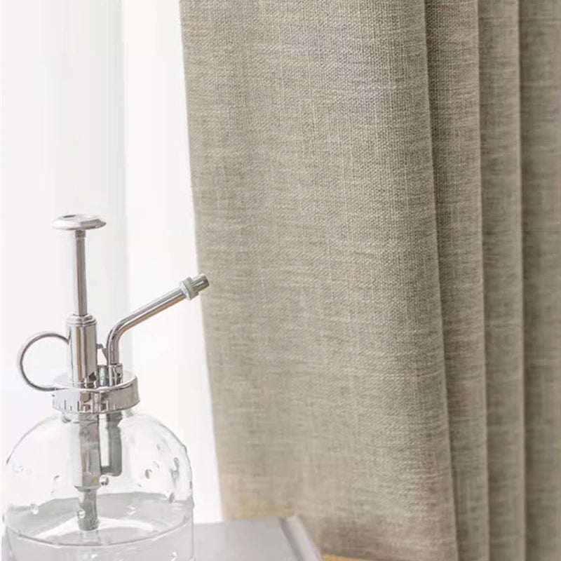 Linen Look Room Darkening Curtain for Bedroom & Living Room | Neutral Modern Window Drape | Sold Per Panel in Grey Coffee or Beige, 12 Sizes