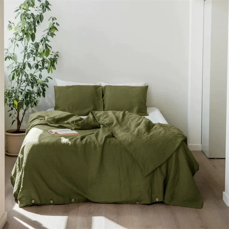 French Linen Duvet Cover for Bedroom | 100% Natural Linen Quilt Cover | Breathable Minimalist Bedroom Decor | 5 Sizes, 10 Colours