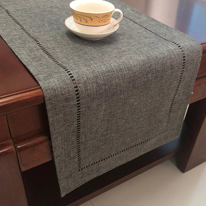 Linen-Look Table Runner for Kitchen & Dining Table | Simple Solid Colour Table Decor | Party & Holiday Tablecloth Runner, 32x180cm or 32x280cm