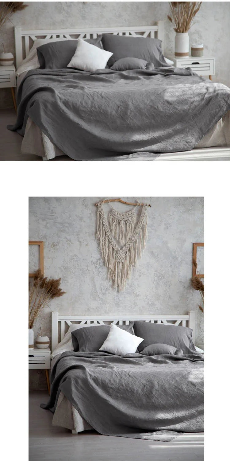 Stone Washed Linen Flat Sheet for Bed | 100% French Linen Bedding for Hot Sleepers | Breathable Neutral Bedroom Decor | 6 Sizes, 8 Colours