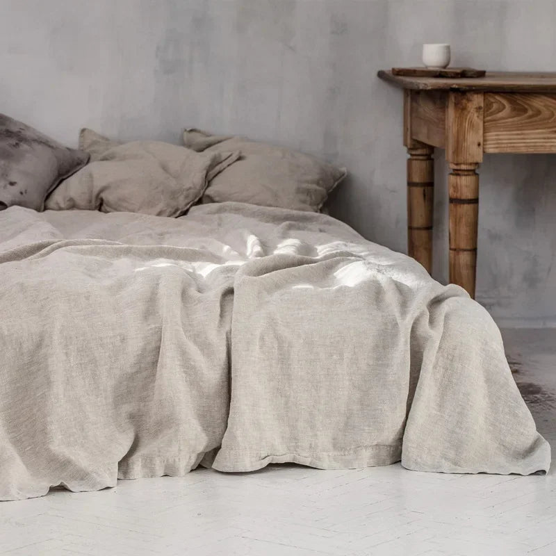 Stone Washed Linen Flat Sheet for Bed | 100% French Linen Bedding for Hot Sleepers | Breathable Neutral Bedroom Decor | 6 Sizes, 8 Colours
