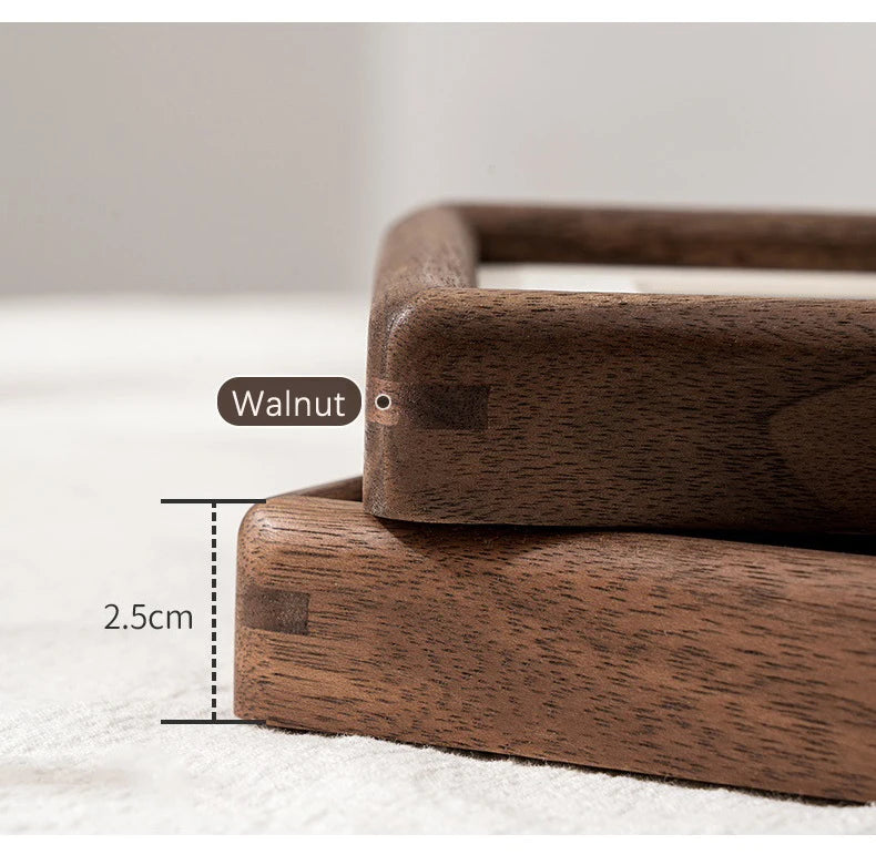 Walnut Wood Photo Frame for Desk, Shelf & Wall | Minimalist Solid Wood Picture Frame with Mat | Tabletop or Wall Mounted, 6 to 10 Inch